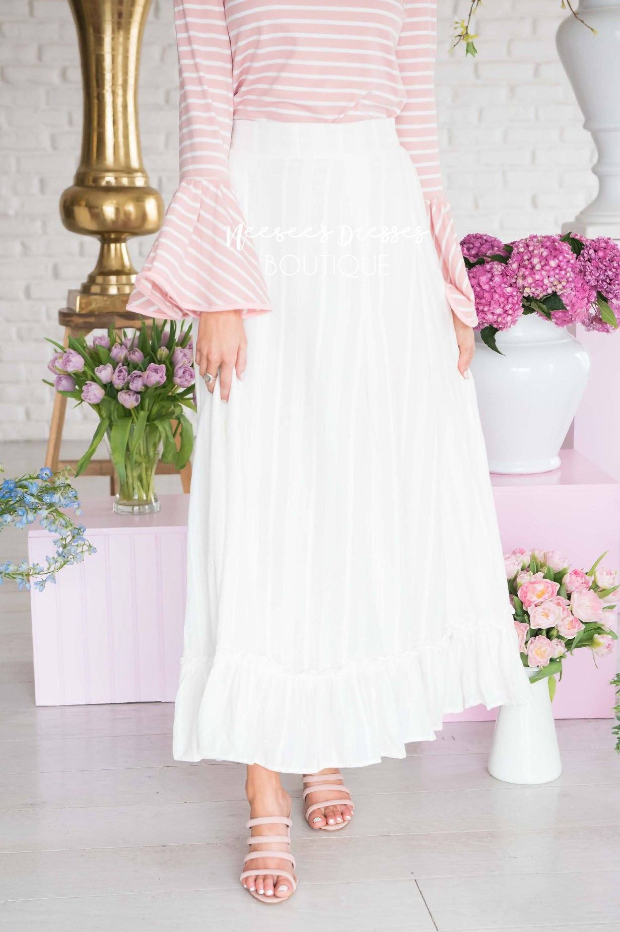 For The Love Of White Maxi Skirt Modest Dresses vendor-unknown 