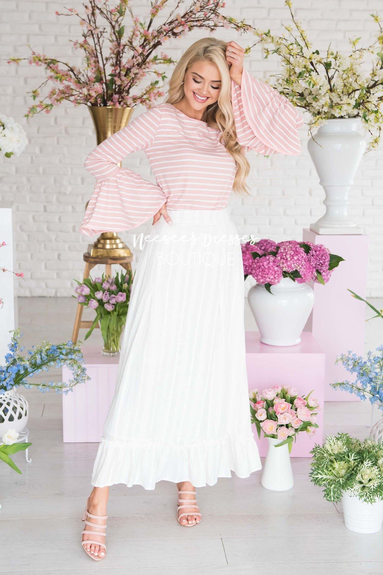 For The Love Of White Maxi Skirt Modest Dresses vendor-unknown 