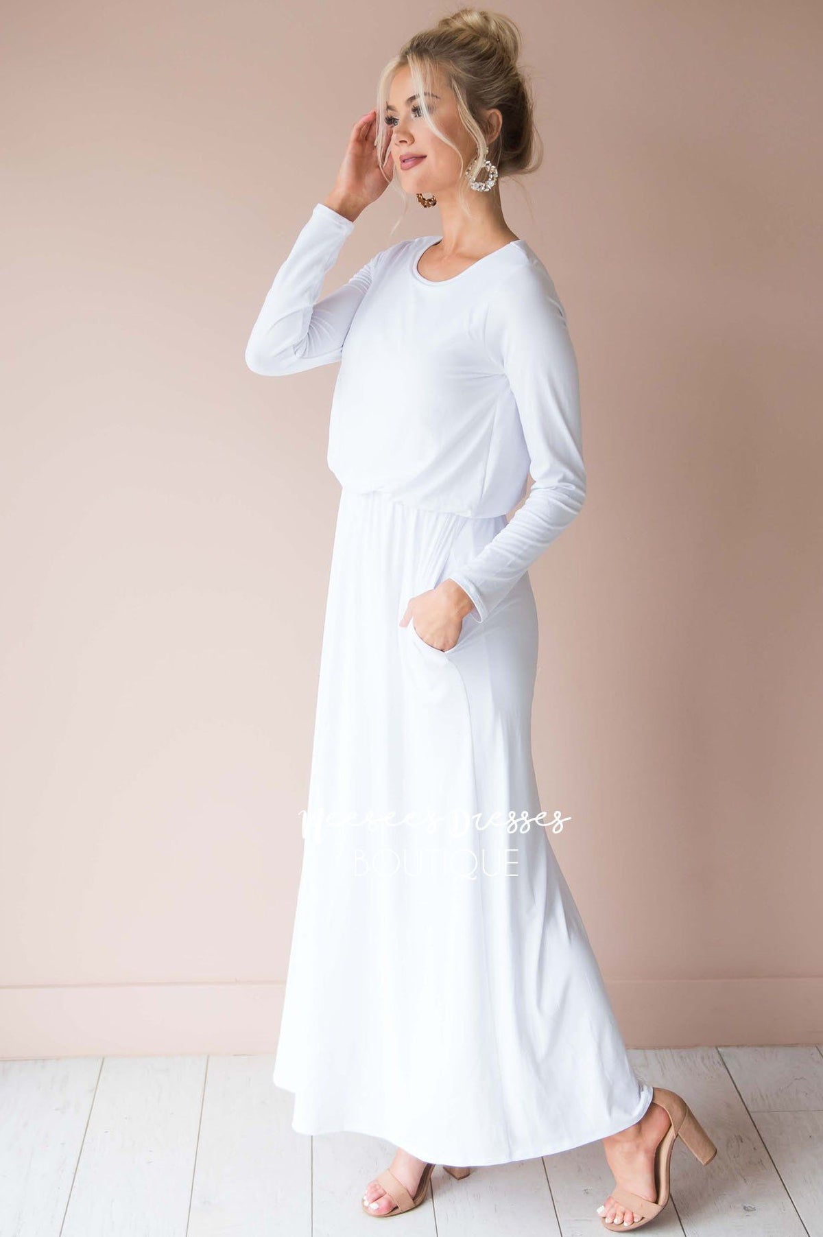 White Modest Temple Dress | Best and Affordable Modest Boutique | Cute ...