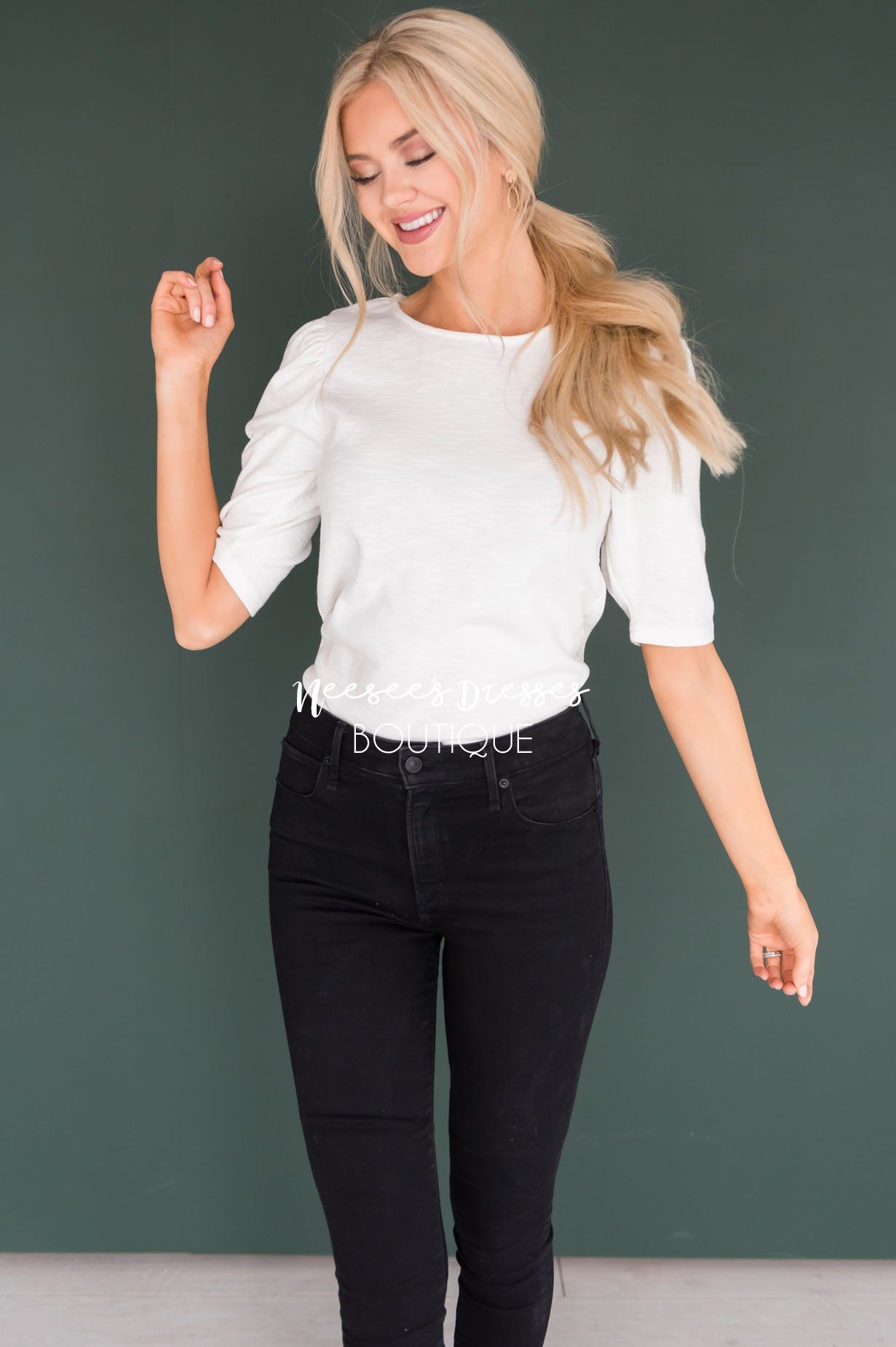 Meant to Be Puff Sleeve Top Tops vendor-unknown 