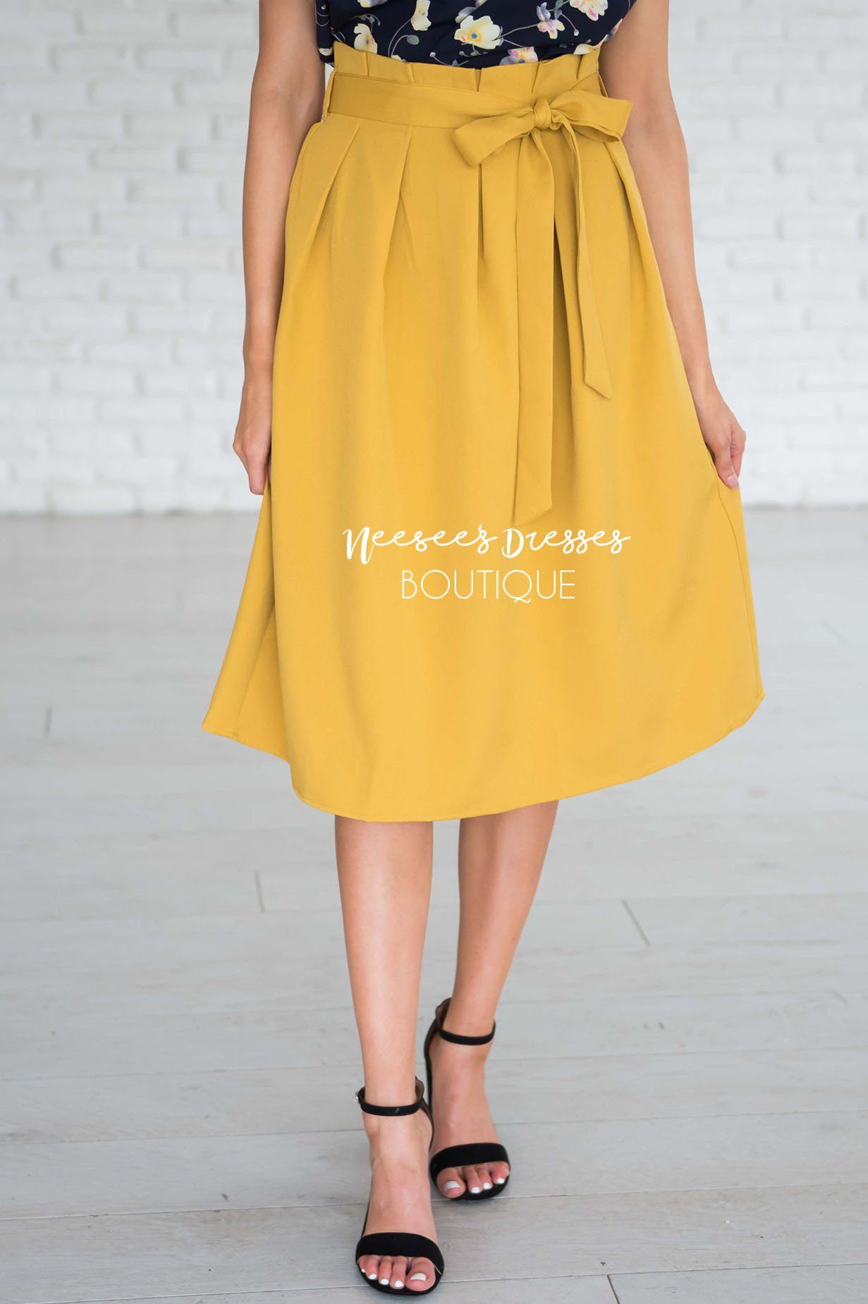 Pretty Ruffle Tie Waist Skirt Skirts vendor-unknown 