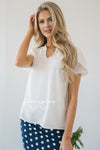 Shirred Tulip Sleeve Top Tops vendor-unknown Ivory XS