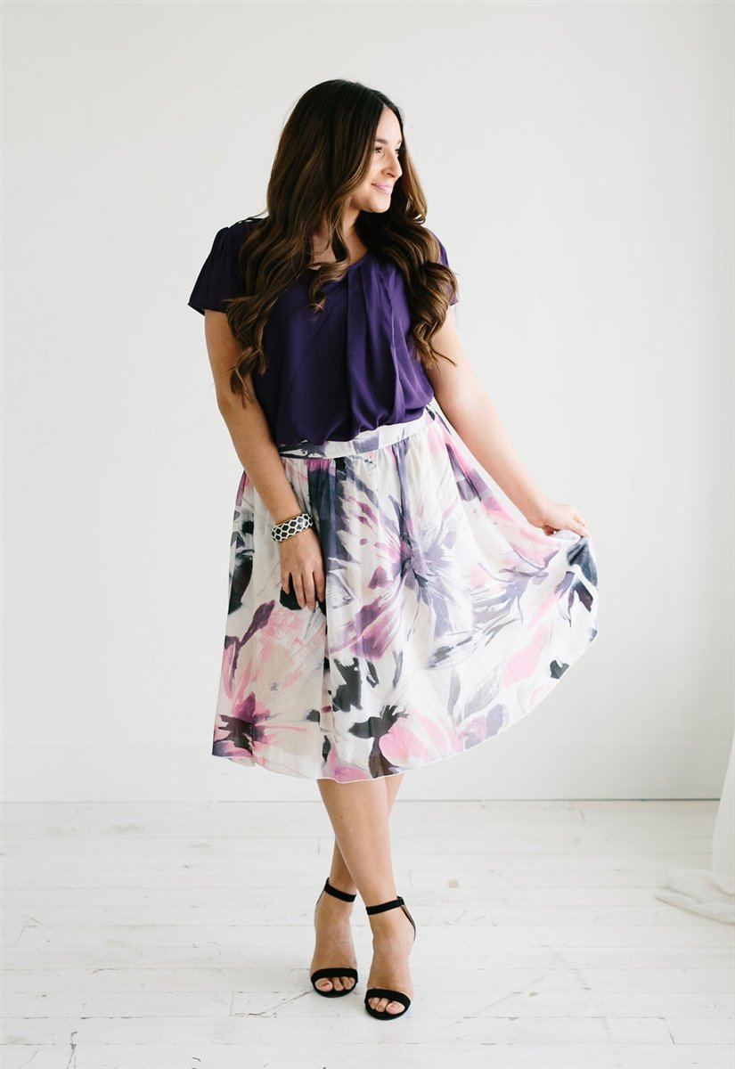 Eggplant Drape Top Tops Mikarose 