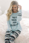 Will Work for Presents Ice Blue Sweater New Year SALE vendor-unknown Ice Blue S 