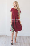 The Kelsie Modest Dresses vendor-unknown Cranberry S 