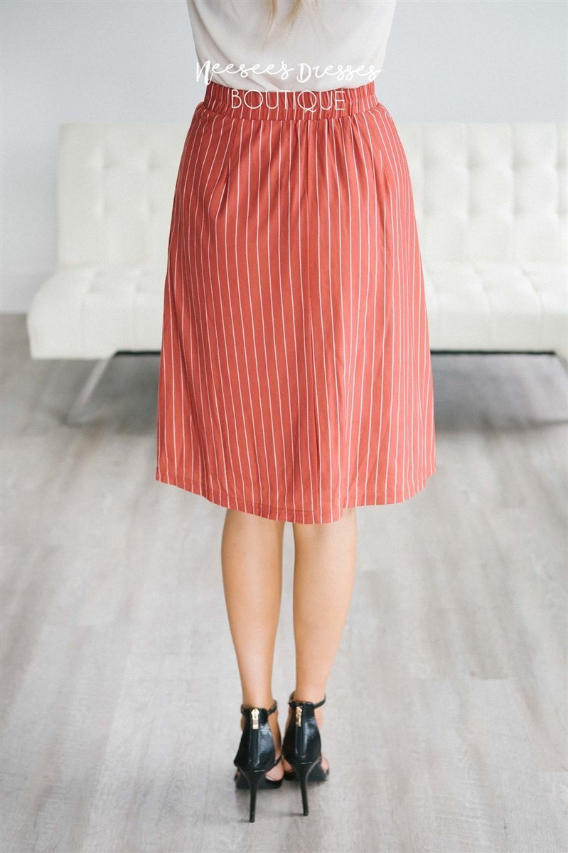 Striped Aline Skirt Skirts vendor-unknown 
