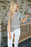 Double Ruffle Sleeve Scoop Neck Top Tops vendor-unknown S Faded Gray
