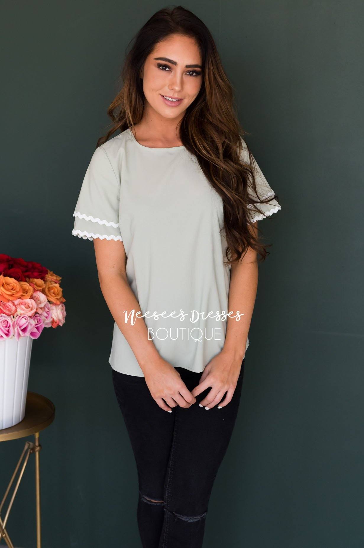 A Little Bit Ruffled Blouse Tops vendor-unknown 