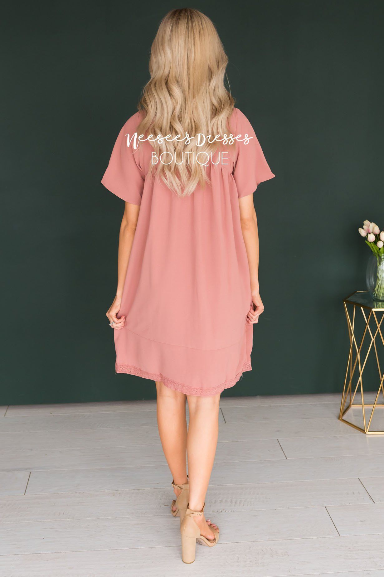 The Paige Embroidered Shift Dress Modest Dresses vendor-unknown 