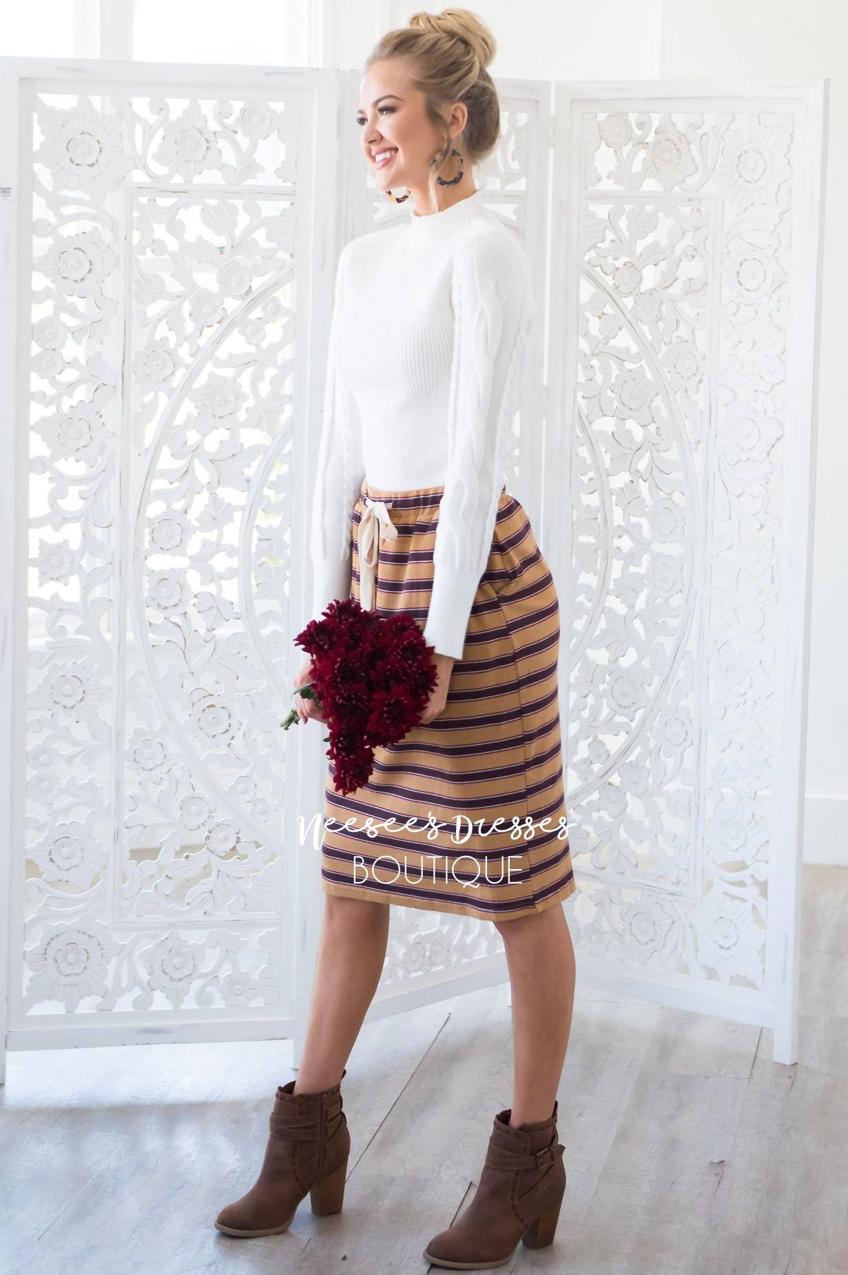 Always Friends striped skirt Skirts vendor-unknown 