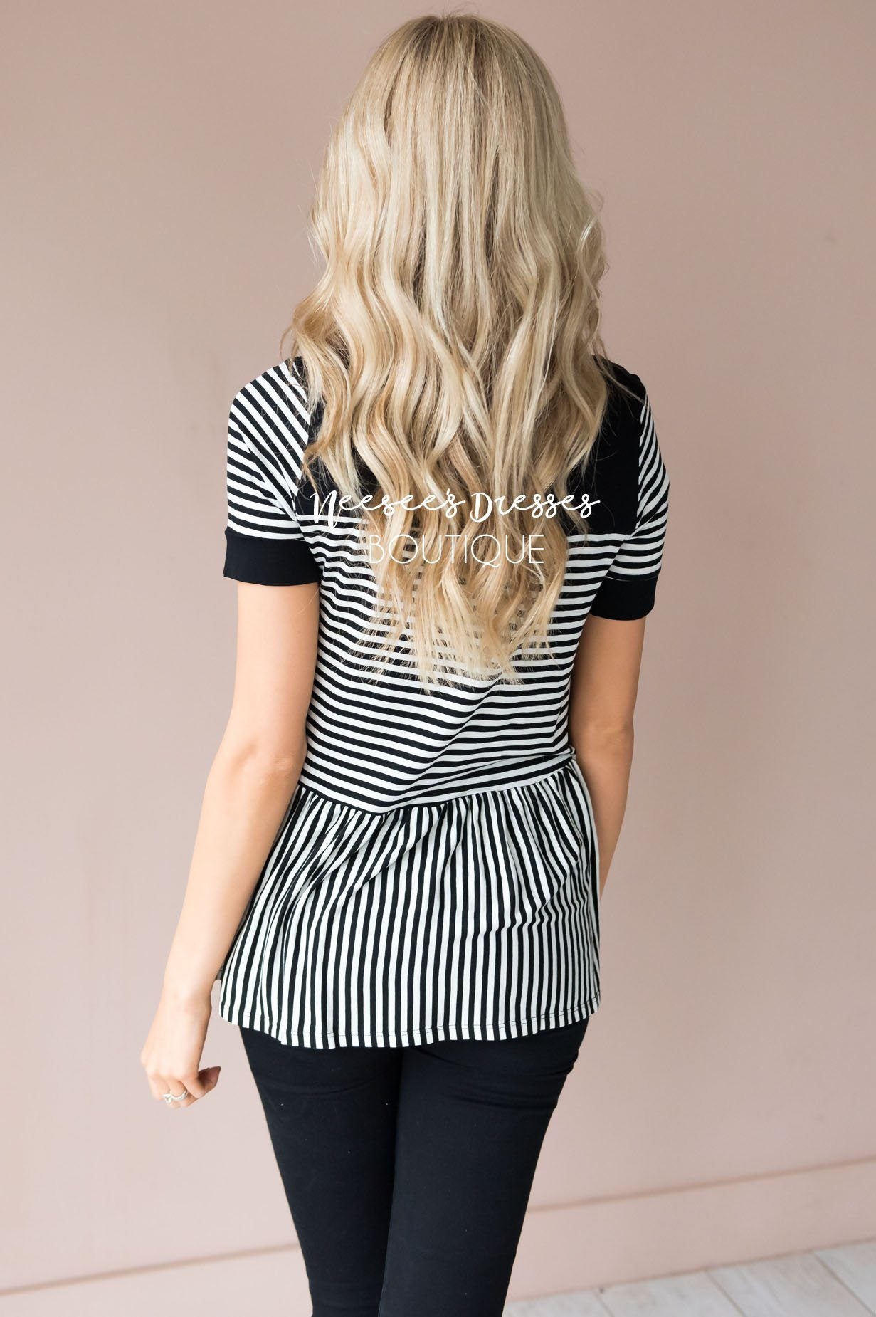 Always Smiling Peplum Blouse Tops vendor-unknown 