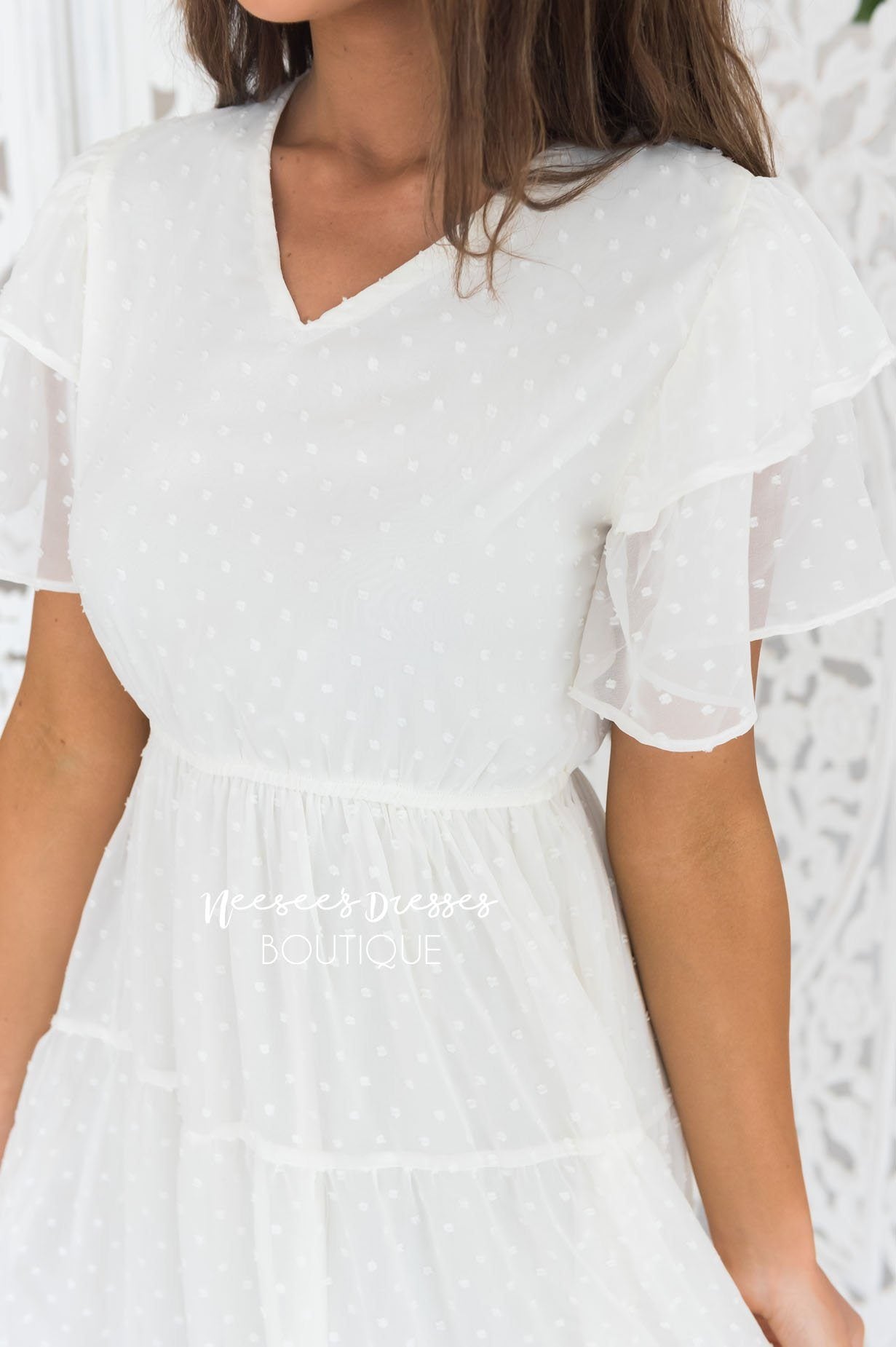 The Amy Swiss Dot Modest Dresses vendor-unknown 