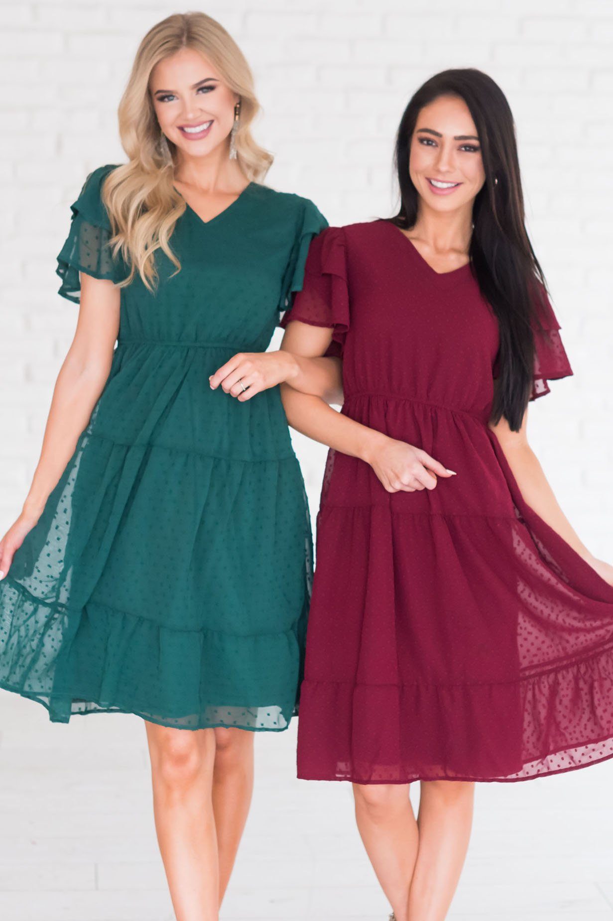 The Amy Swiss Dot Modest Dresses vendor-unknown 