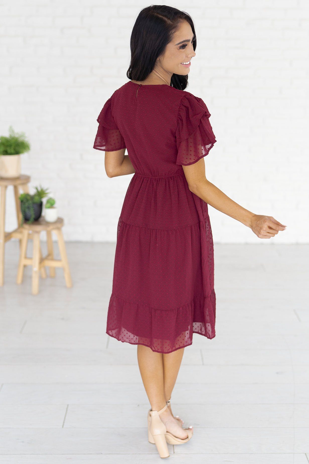 The Amy Swiss Dot Modest Dresses vendor-unknown 