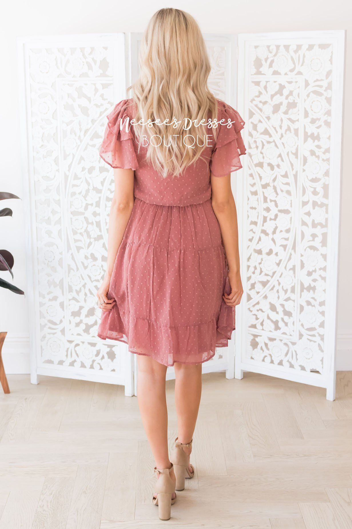 The Amy Swiss Dot Modest Dresses vendor-unknown 