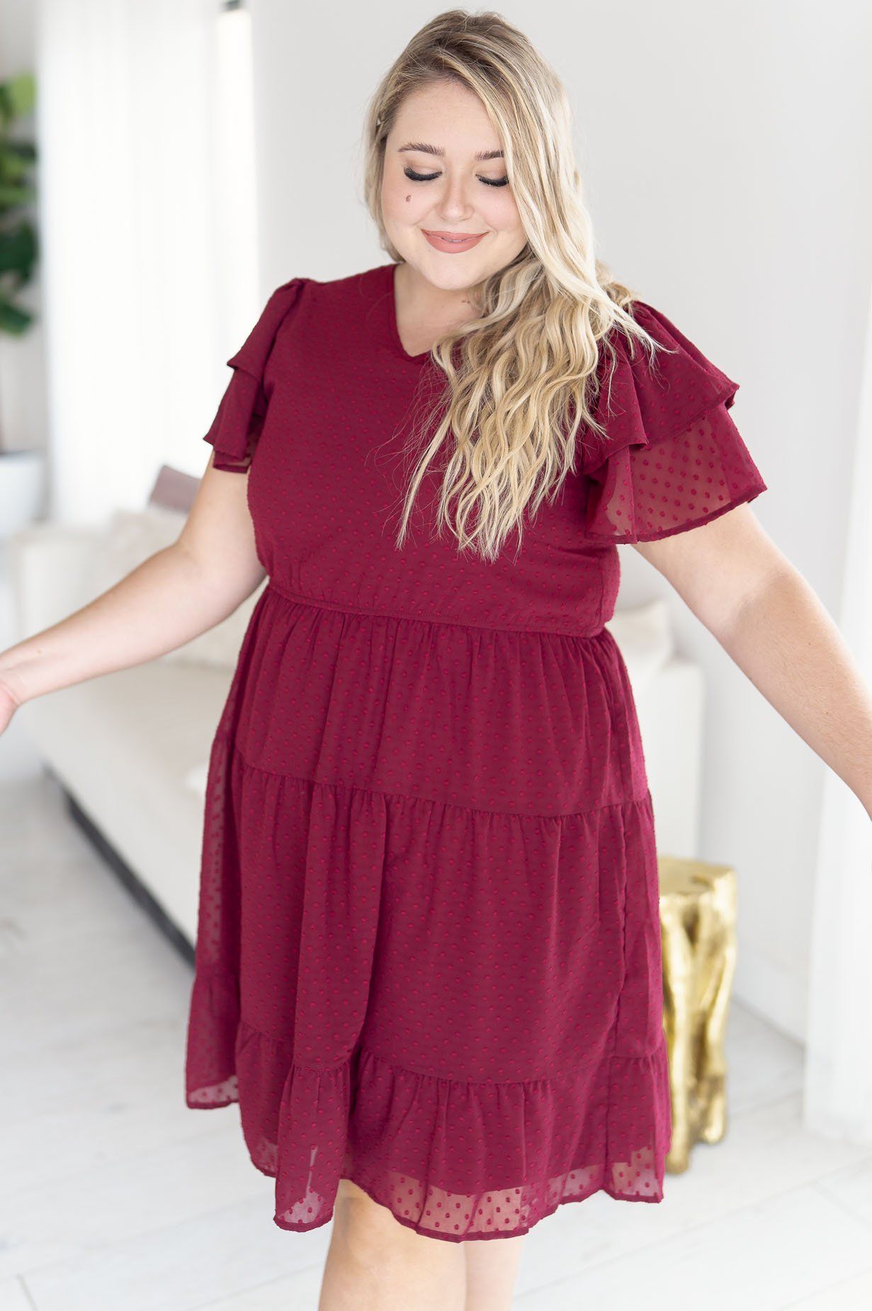 The Amy Swiss Dot Modest Dresses vendor-unknown 