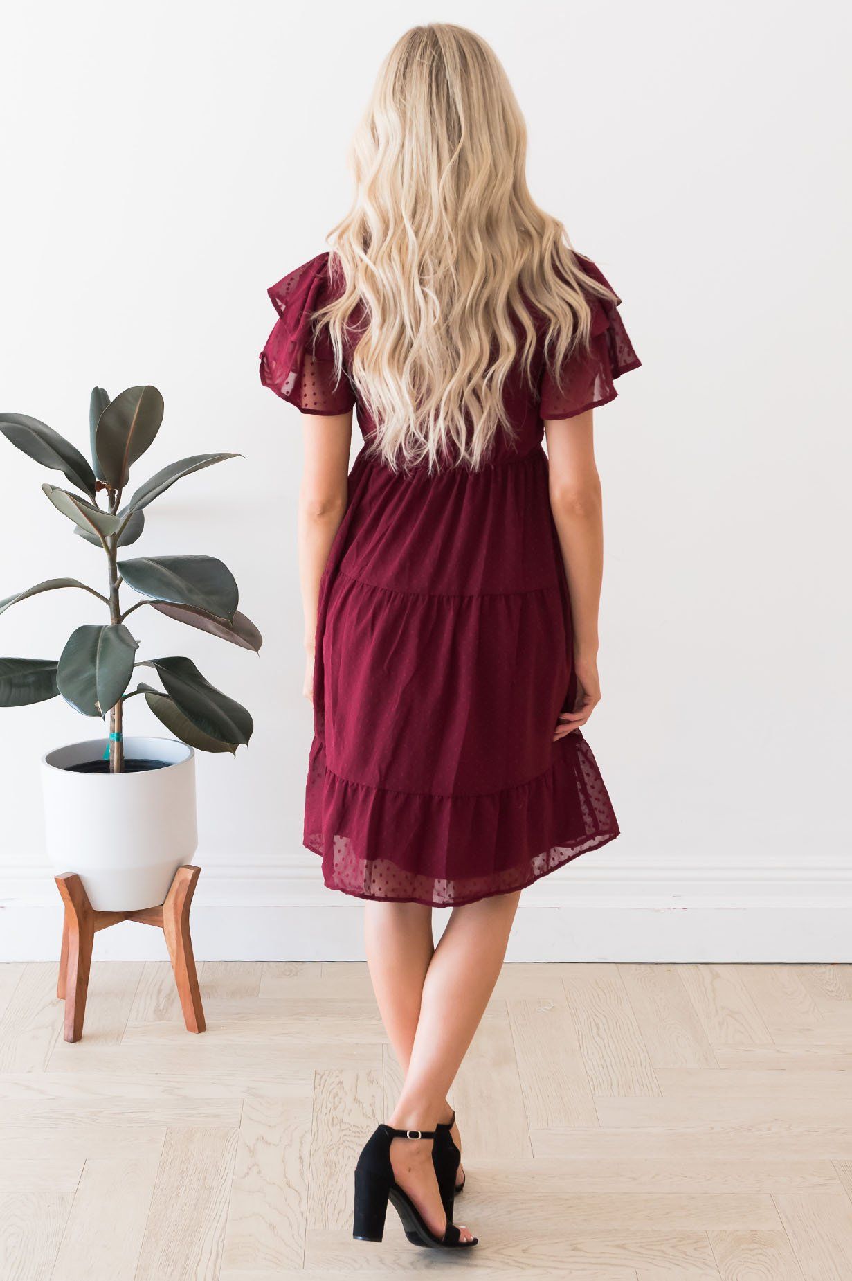 The Amy Swiss Dot Modest Dresses vendor-unknown 