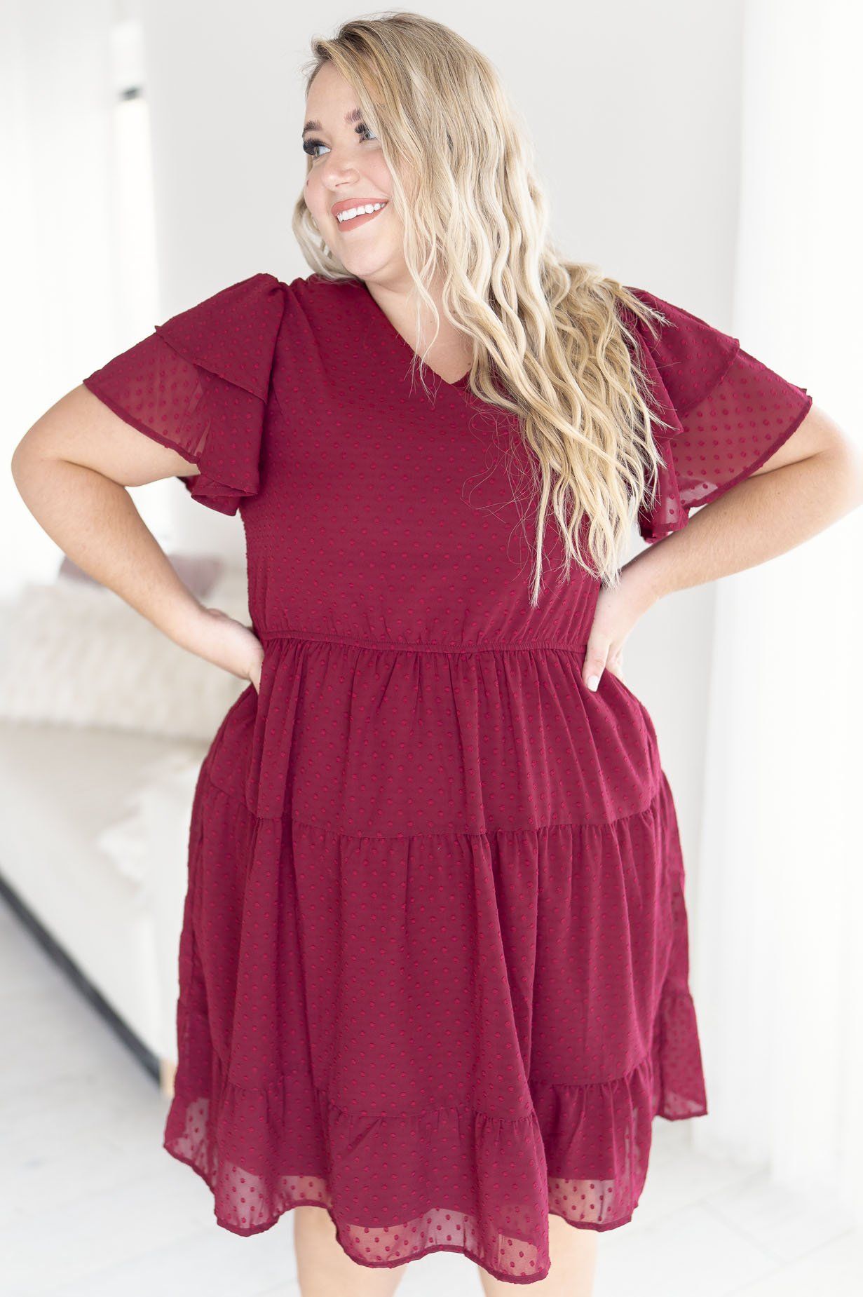 The Amy Swiss Dot Modest Dresses vendor-unknown 