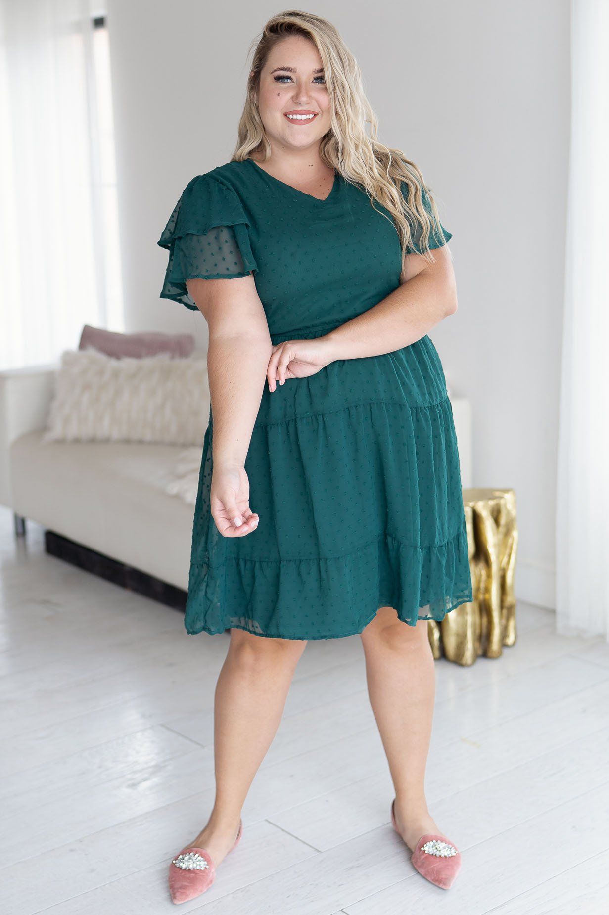 The Amy Swiss Dot Modest Dresses vendor-unknown 