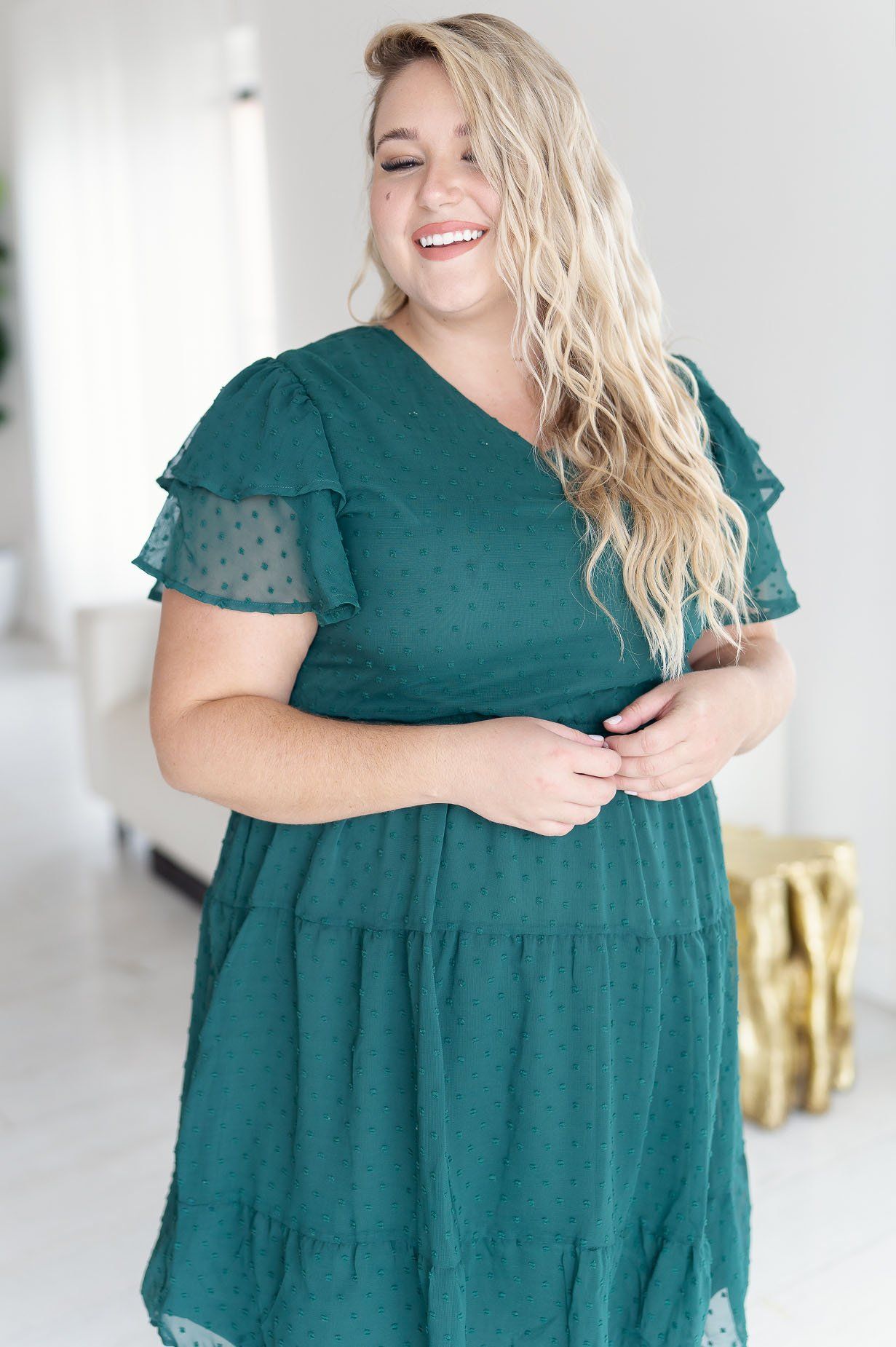 The Amy Swiss Dot Modest Dresses vendor-unknown 