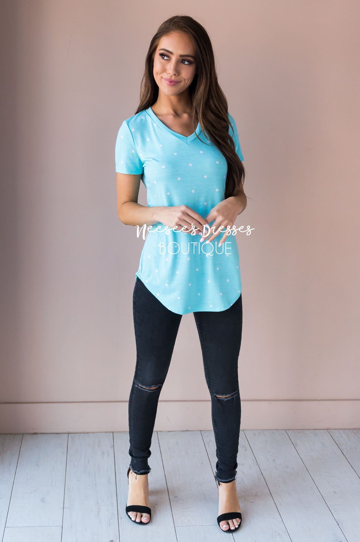 All In Good Fun Modest Dot Tee Modest Dresses vendor-unknown 