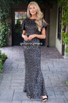 The Aurora Black Sequin Gown Modest Dresses vendor-unknown