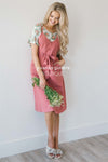 The Kyla Tie Front Overall Dress Modest Dresses vendor-unknown S Dusty Coral