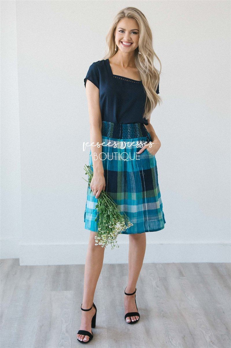 Summer Picnic Plaid Aline Skirt Skirts vendor-unknown 