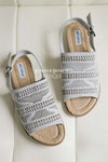 The Ophelia Weaved Sandals Accessories & Shoes vendor-unknown Light Gray 6