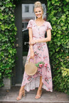 The Alessandra Modest Dresses vendor-unknown Dusty Pink Floral S