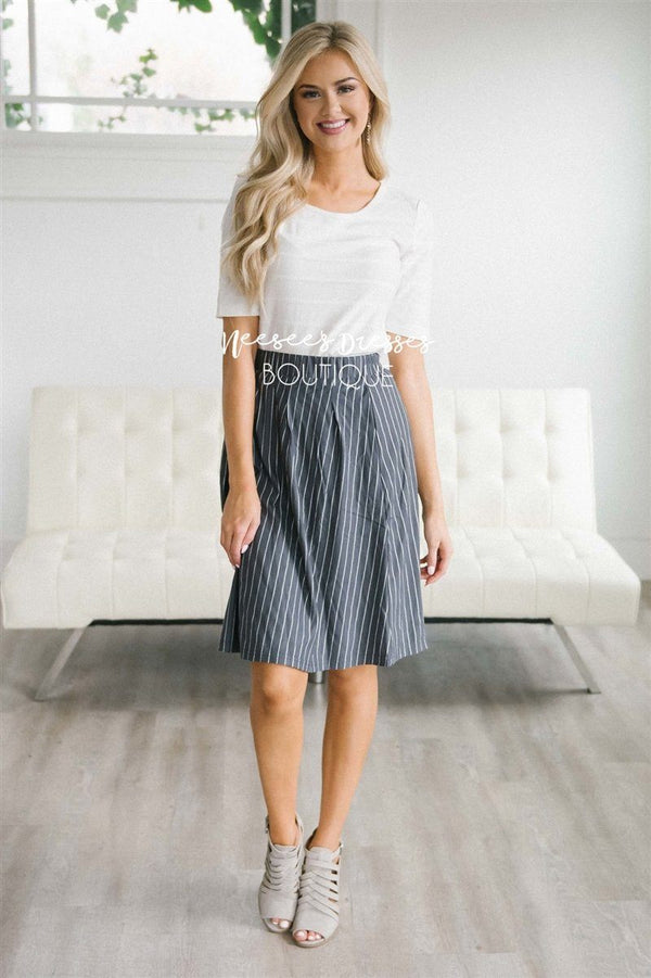 Slate Gray A Line Skirt Modest Skirt for Church | Modest Bridesmaids ...