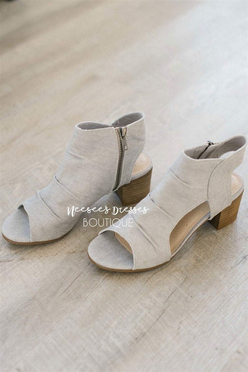 Anna Light Gray Canvas Sandals Accessories & Shoes vendor-unknown Light Gray 5.5 