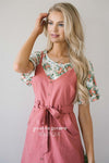 The Kyla Tie Front Overall Dress Modest Dresses vendor-unknown
