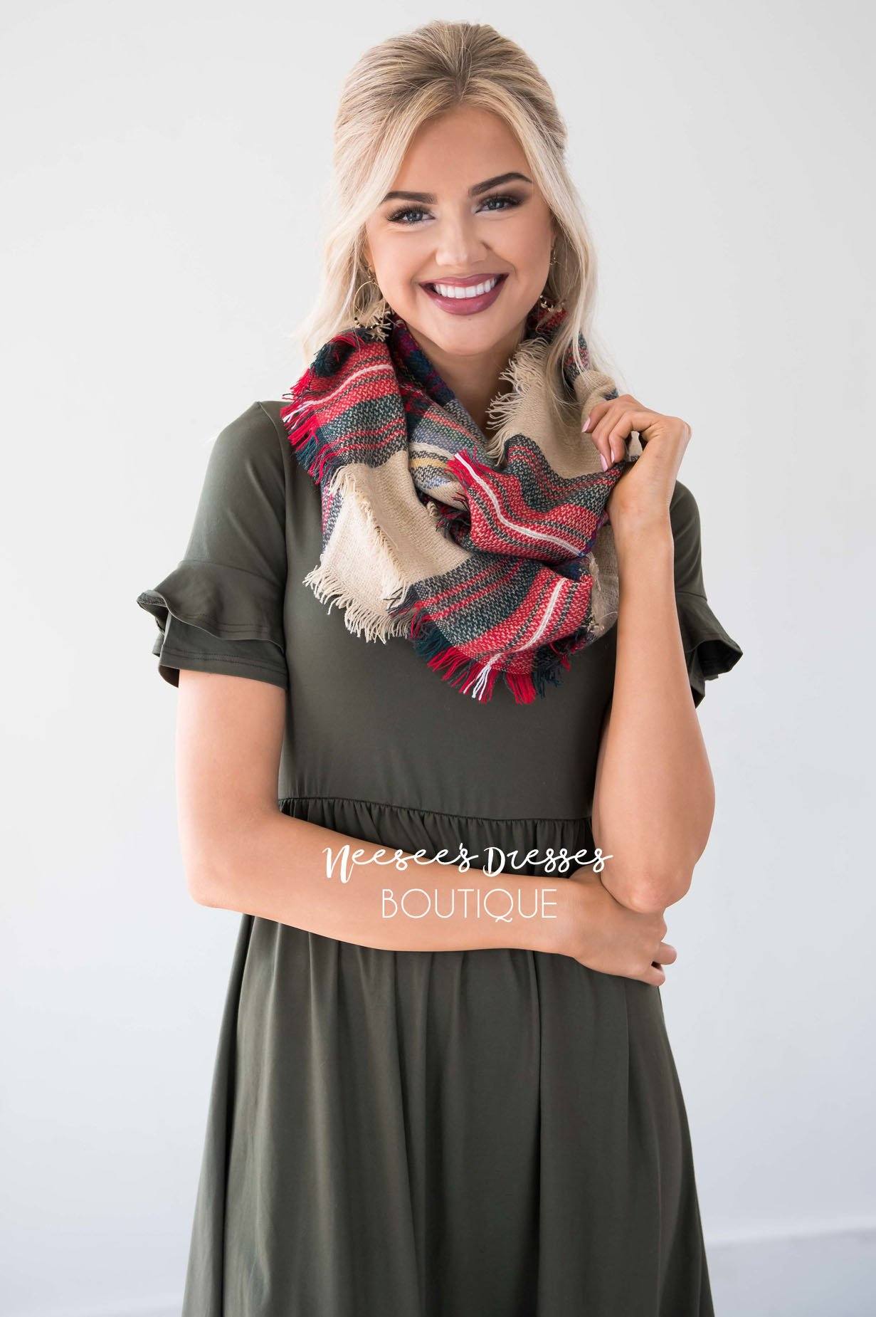 Autumn Stroll Plaid Infinity Scarf Accessories & Shoes Leto Accessories 