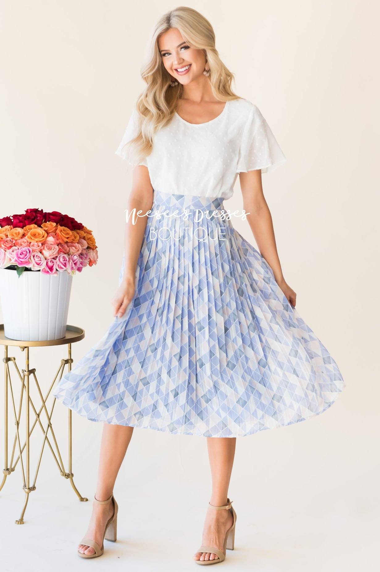 Better Together Pleated Skirt Modest Dresses vendor-unknown 