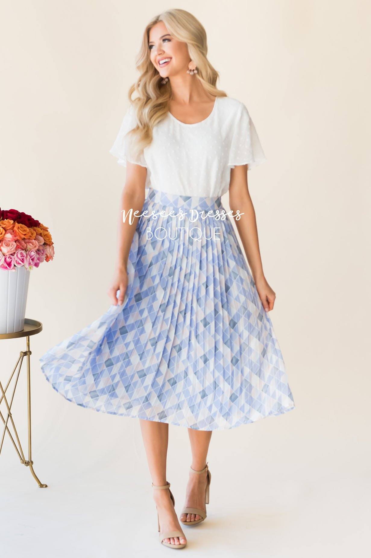 Better Together Pleated Skirt Modest Dresses vendor-unknown 