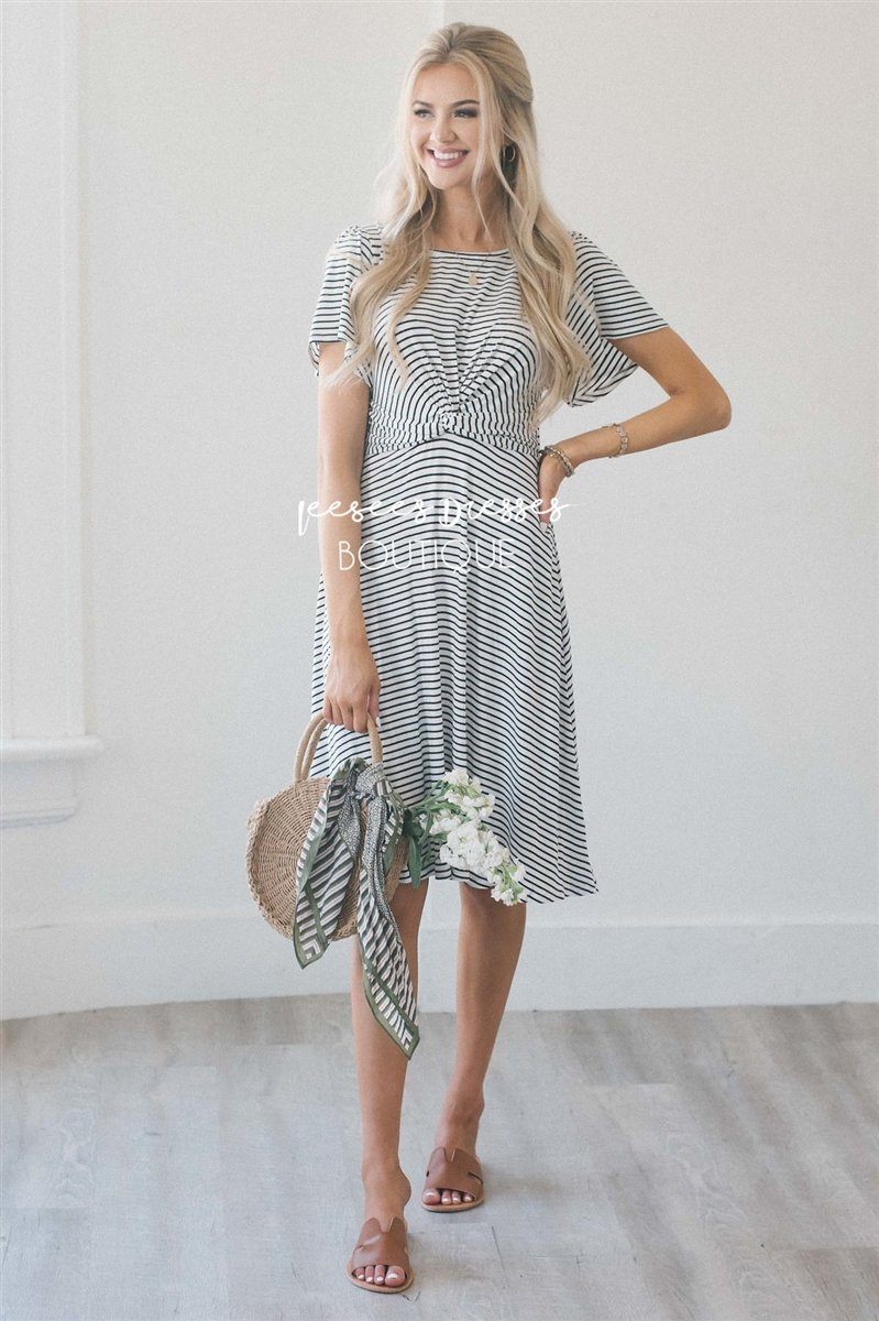 The Tonya Twist Front Dress Modest Dresses vendor-unknown 