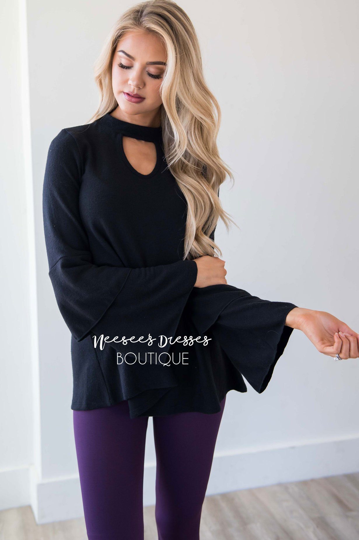 Romantic Flounce Sleeve Sweater Tops vendor-unknown 