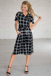 The Moxie Grid Print Dress Modest Dresses vendor-unknown