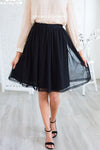 Black Dotted Tulle Skirt Skirts vendor-unknown
