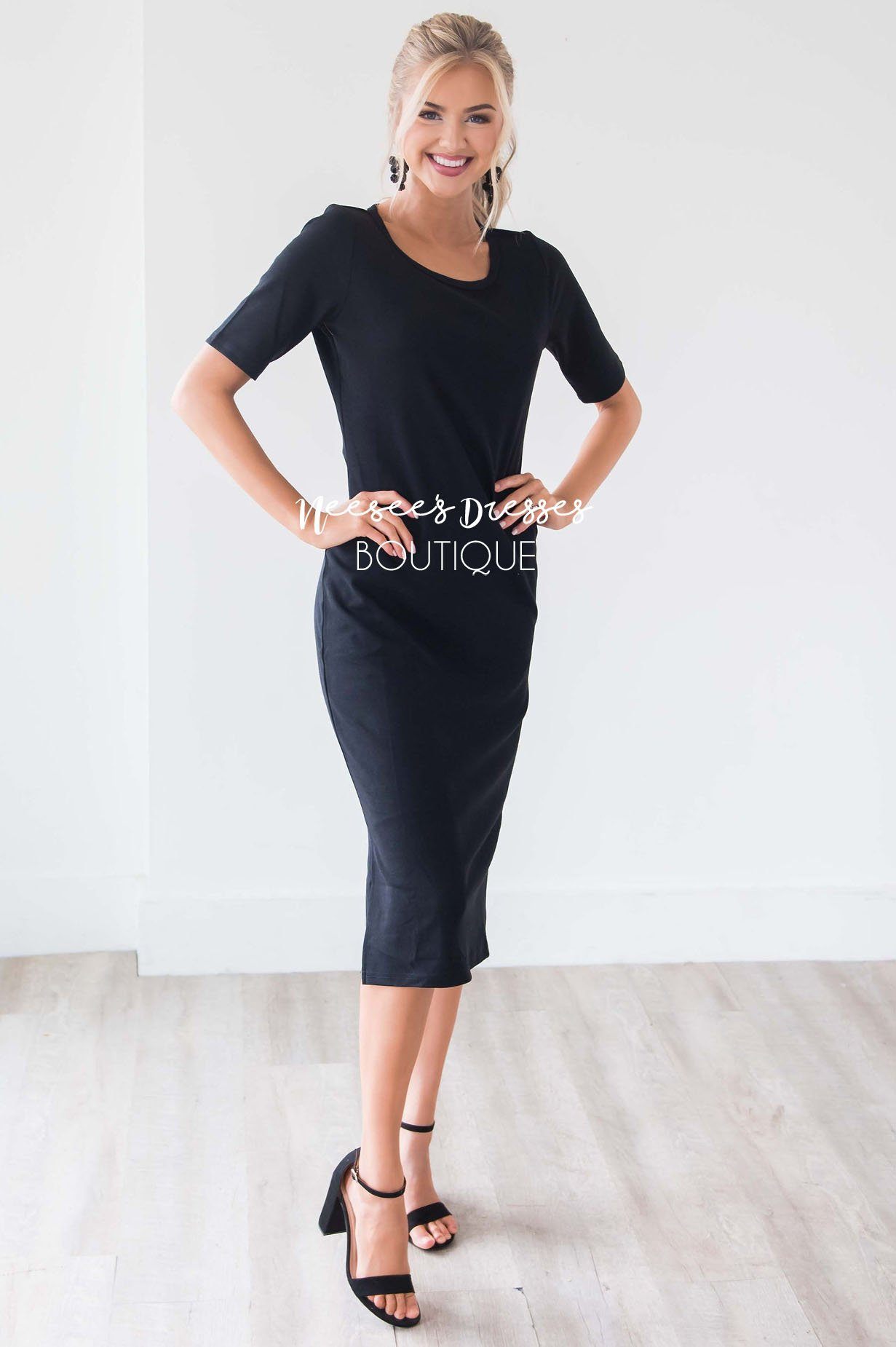 The Rosemary Button Detail Dress Modest Dresses vendor-unknown 