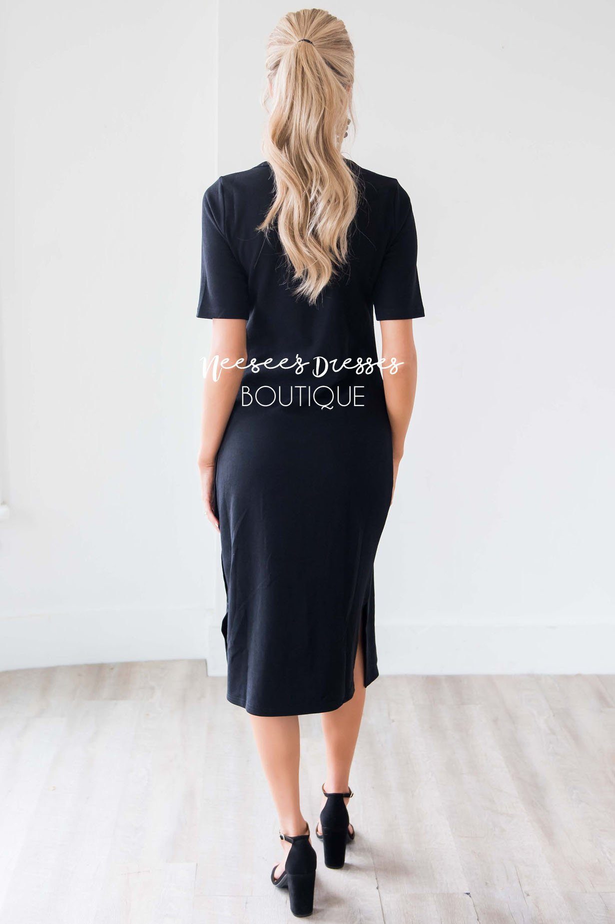 The Rosemary Button Detail Dress Modest Dresses vendor-unknown 