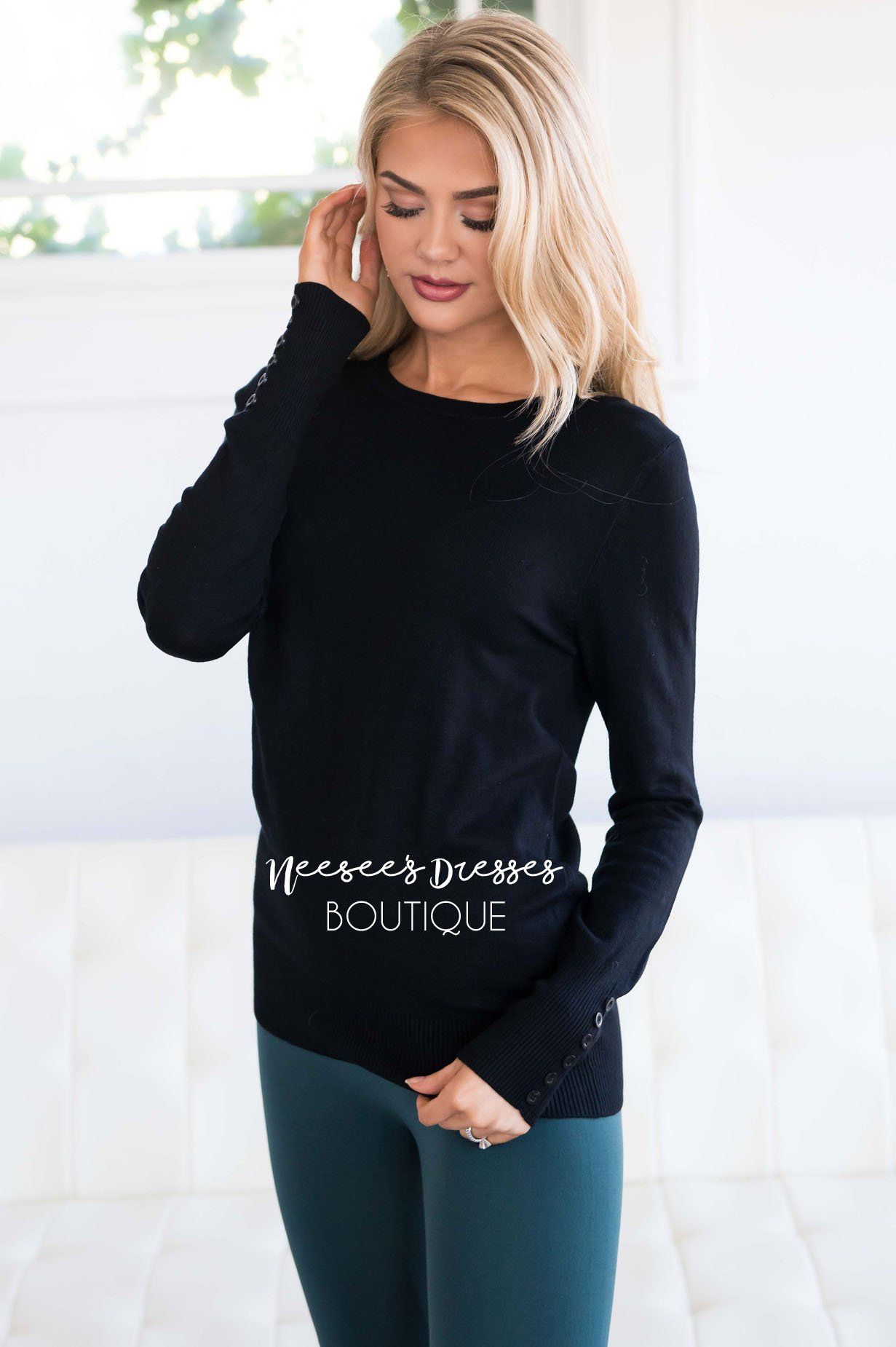 In Love with Fall Button Sleeve Sweater Tops vendor-unknown 