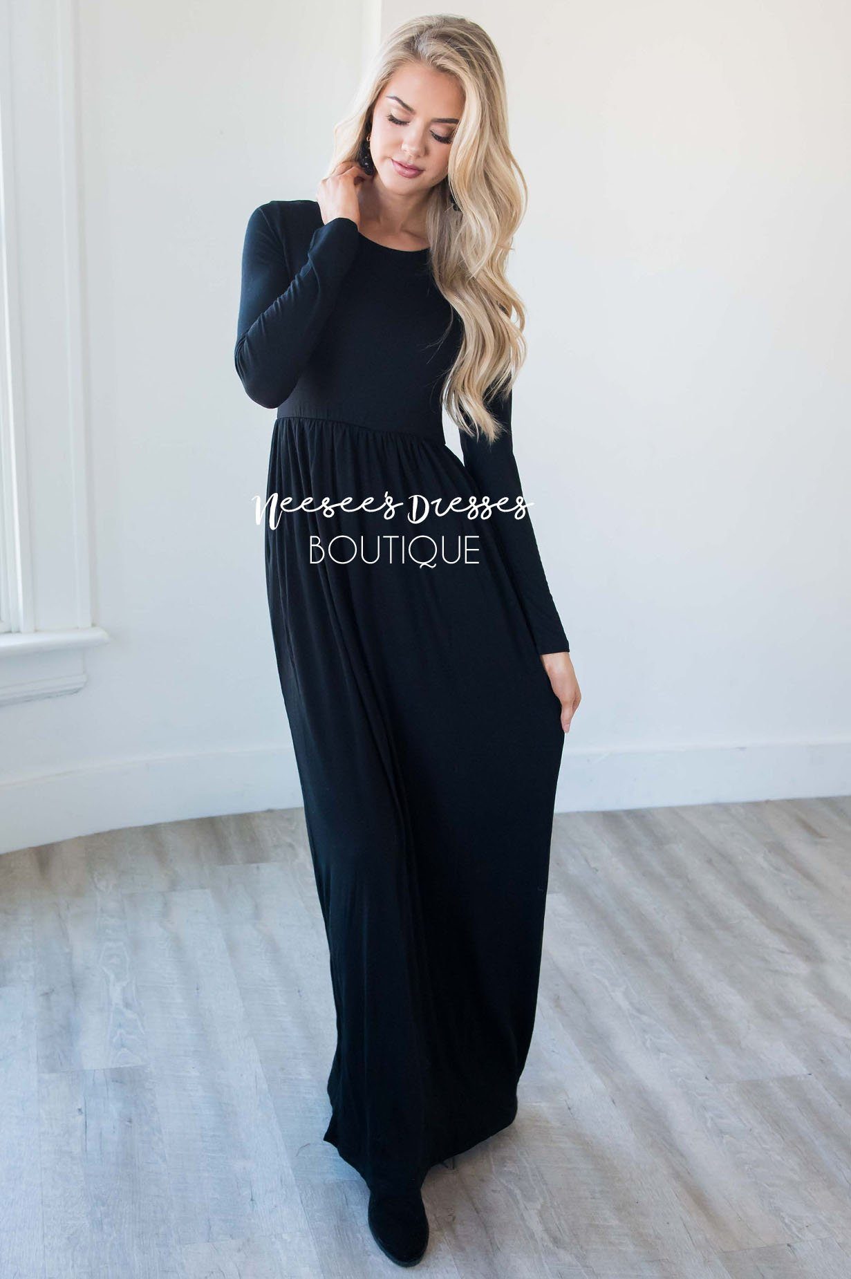 The Aline Long Sleeve Maxi Dress Modest Dresses vendor-unknown 