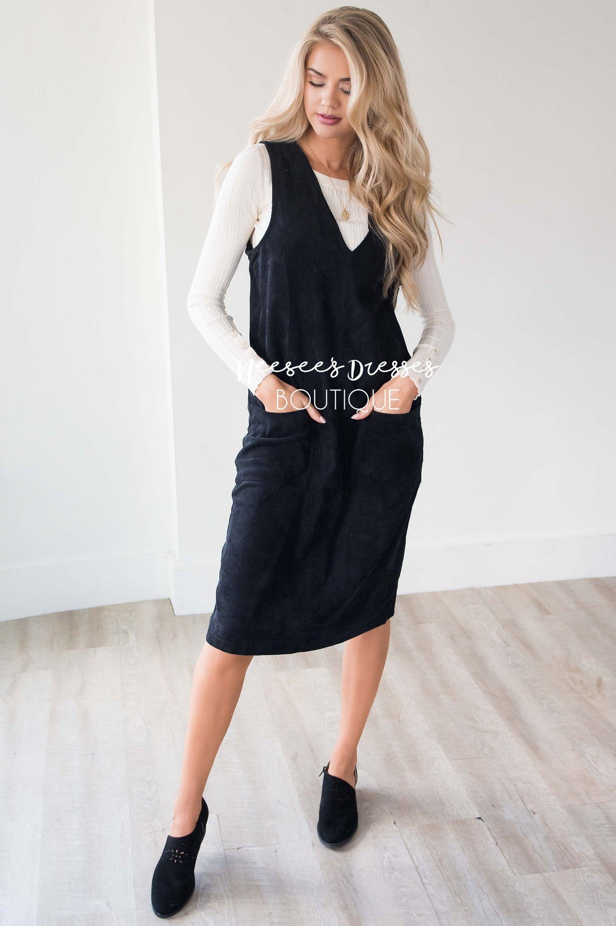 The Korina Patch Pocket Overall Dress Modest Dresses vendor-unknown 
