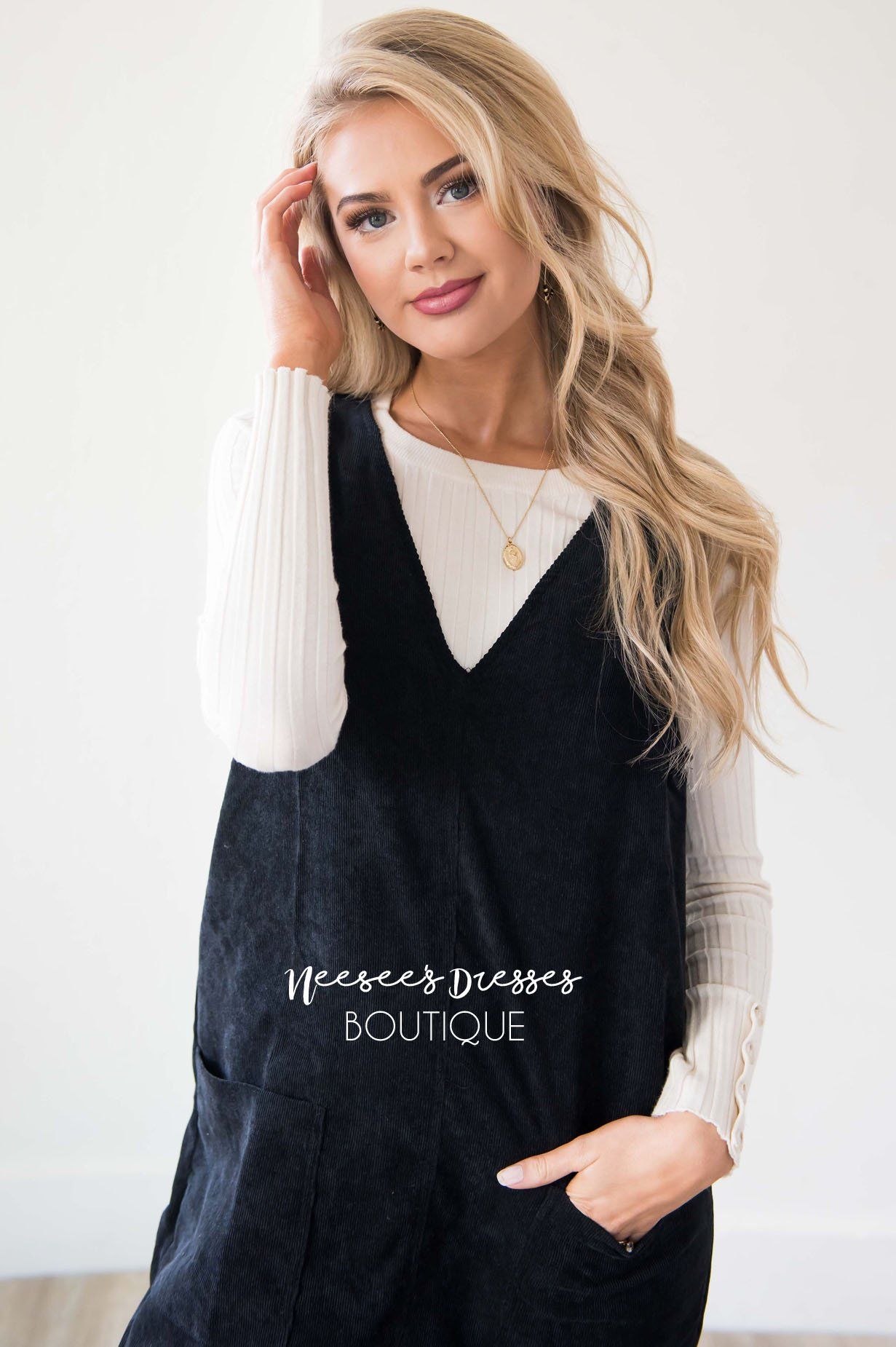 The Korina Patch Pocket Overall Dress Modest Dresses vendor-unknown 