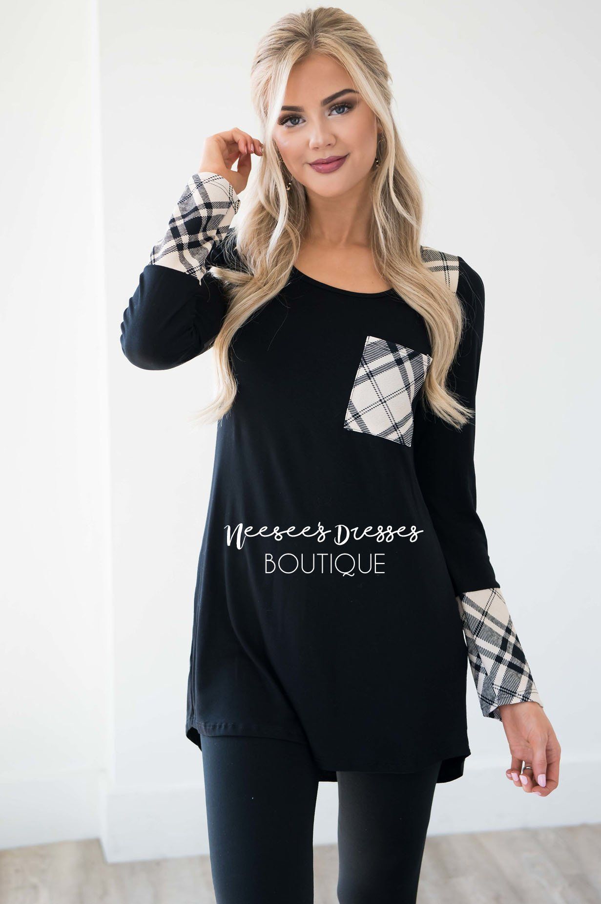 A Plaid Romance Tunic Tops vendor-unknown 