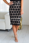 Beautiful Black Lace Pencil Skirt Skirts vendor-unknown