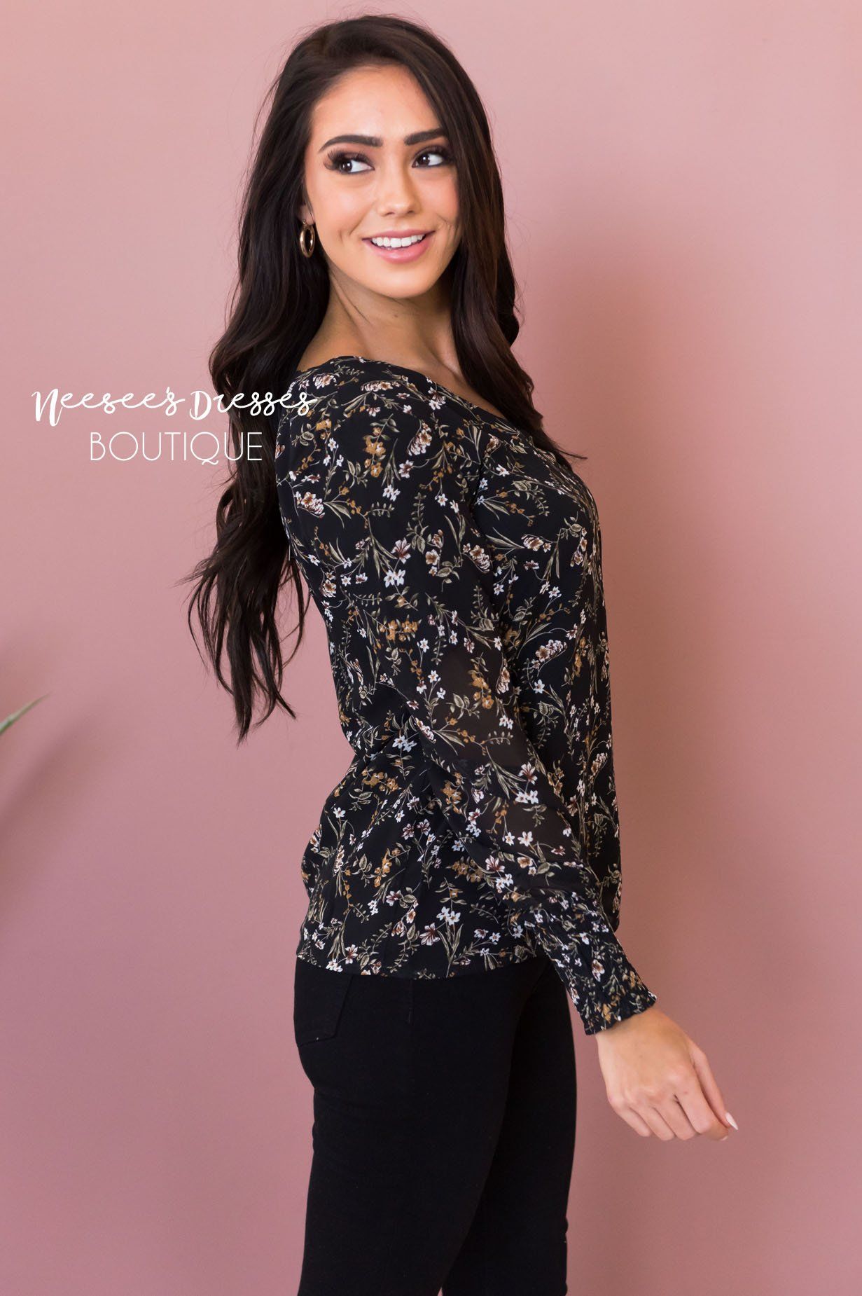 Speak Your Heart Modest Blouse Tops vendor-unknown 