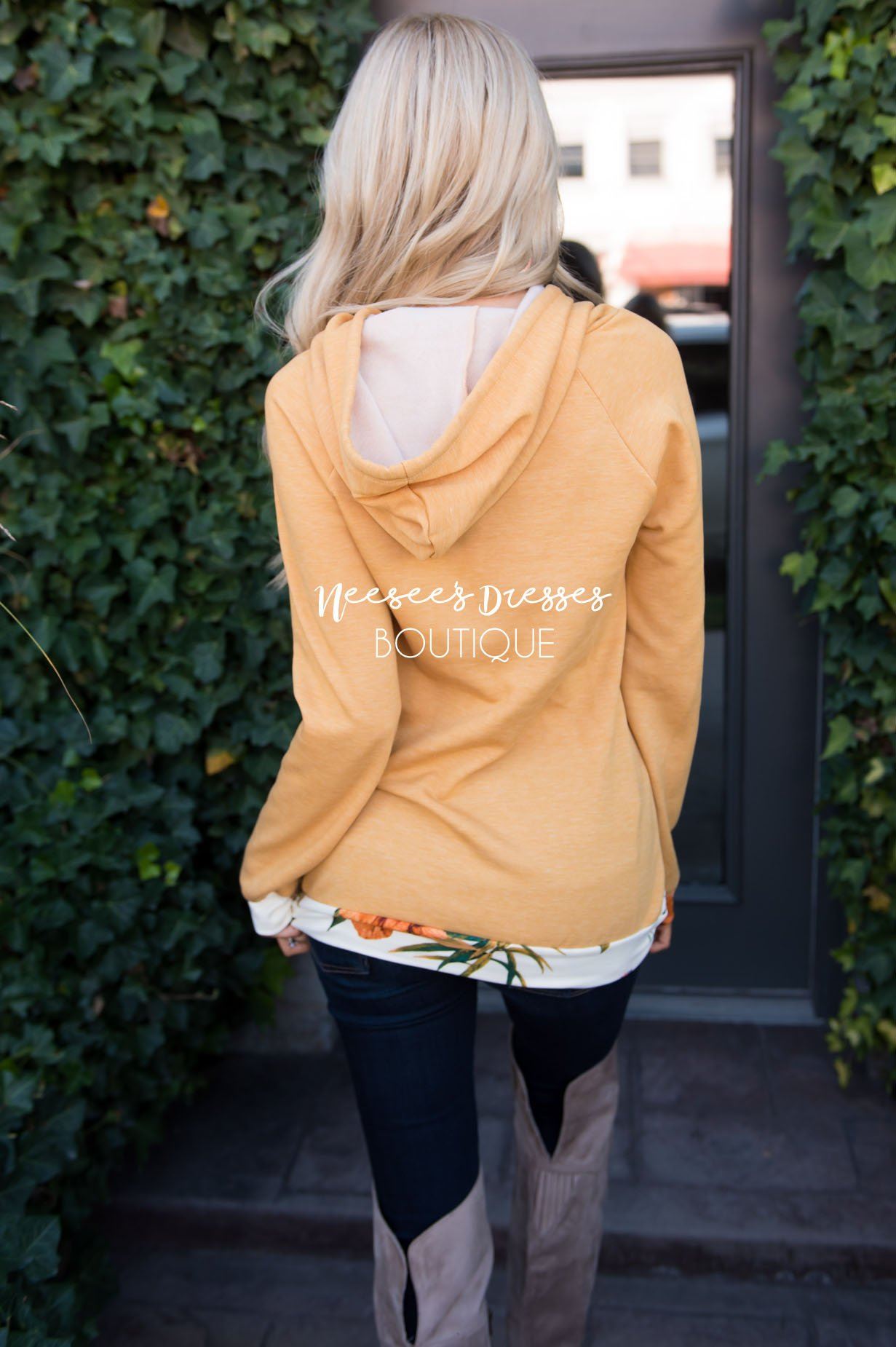 Blessed and Beautiful Floral Hoodie Modest Dresses vendor-unknown 